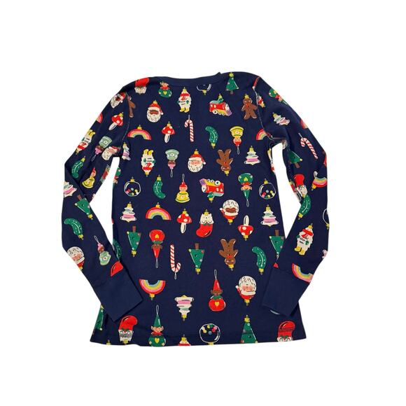 Hanna Andersson Women’s Organic Cotton Pajama Set Small Christmas Ornament Print - Picture 4 of 7